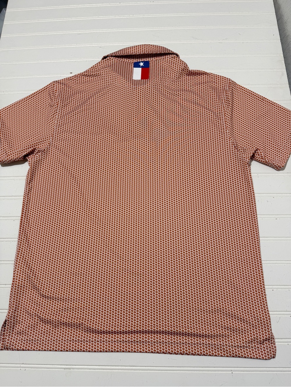 Rhoback "The Don't Mess" Texas State Print Performance Polo Shirt Men's Medium - Picture 4 of 11